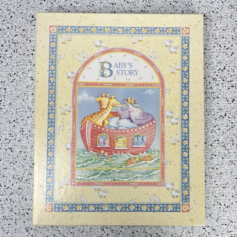 Vintage 90s C.R. Gibson Baby's Story Noah's Ark Memory Album Keepsake Book